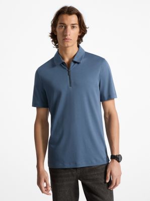 Poloshirt aus Baumwolle mit kurzem Reißverschluss image number 0
