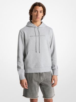 Embossed Logo Cotton Blend Hoodie