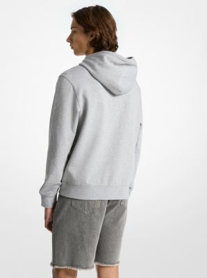 Embossed Logo Cotton Blend Hoodie