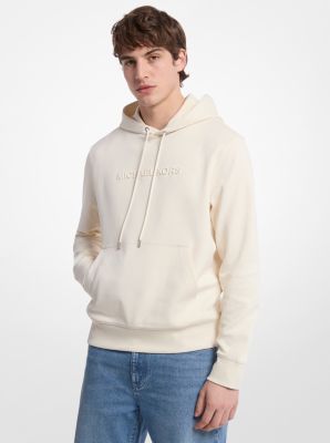Hoodie en mélange de coton à logo gaufré