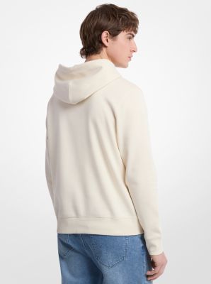 Hoodie en mélange de coton à logo gaufré