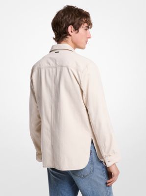 Cotton and Linen Blend Denim Shirt Jacket image number 1