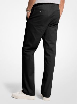 Stretch Cotton Drawstring Trousers