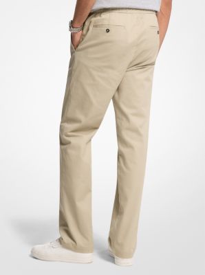 Stretch Cotton Drawstring Trousers