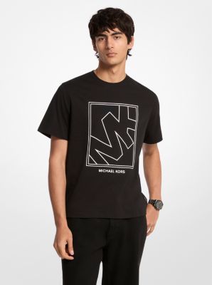 MK T-Shirt Aus Baumwolle Mit Grafischem Logo - Schwarz