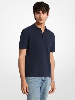 Ribbed Cotton Polo Shirt in MIDNIGHT | Michael Kors