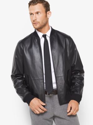 mk mens leather jacket