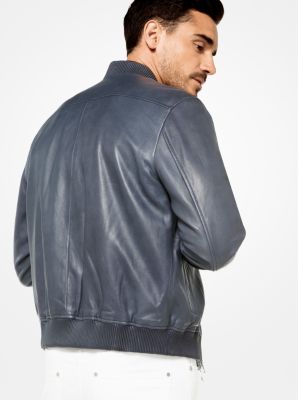 Michael kors leather best sale bomber