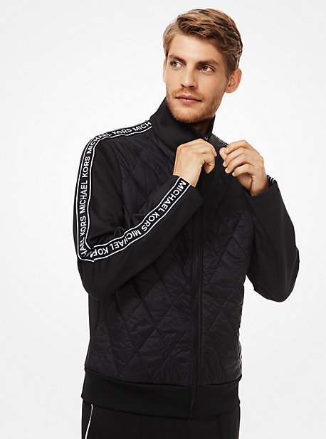 Quilted Scuba Logo Tape Track Jacket