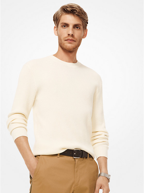 Ribbed Cotton-Blend Sweater image number 0
