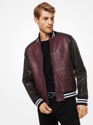 michael kors leather bomber