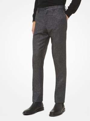 Slim-Fit Metallic Wool-Blend Trousers image number 0