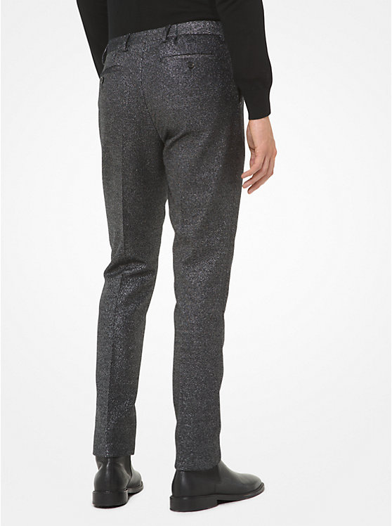 Slim-Fit Metallic Wool-Blend Trousers  image number 1