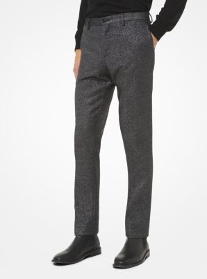Slim-fit Metallic Wool-blend Trousers | Michael Kors