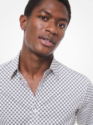 Slim-Fit Logo-Print Stretch-Cotton-Shirt