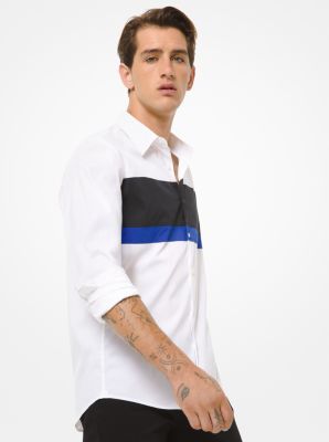 Slim-fit-Hemd aus Stretch-Baumwolle in Blockfarben image number 0