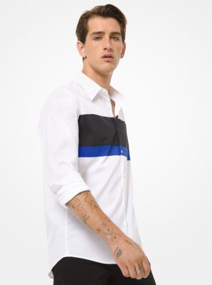 Slim-fit Color-block Stretch-cotton 