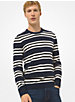 Striped Textured-Knit Cotton Sweater image number 0