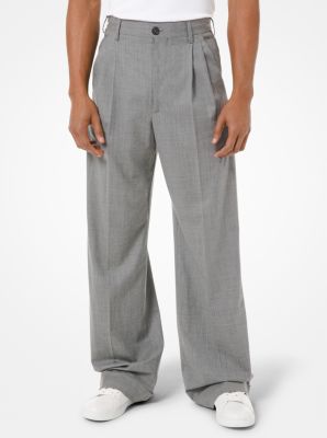Stretch Wool Pleated Trousers | Michael 
