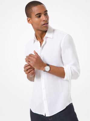 Chemise ajust&eacute;e en lin et en Tencel