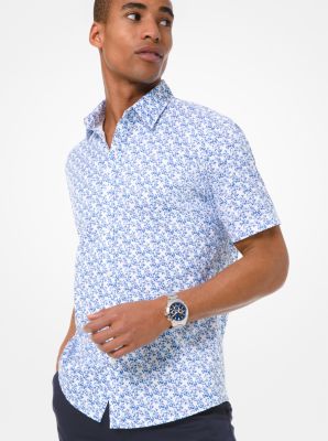 Floral Cotton Blend Short-Sleeve Shirt | Michael Kors