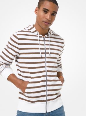 Striped Cotton Zip-Up Hoodie