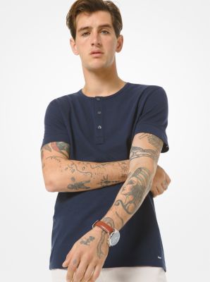 Cotton and Silk Blend Henley image number 0