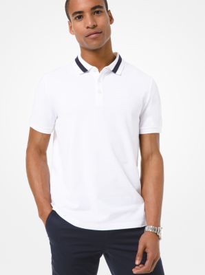 Contrast-Trim Stretch Cotton Polo Shirt | Michael Kors