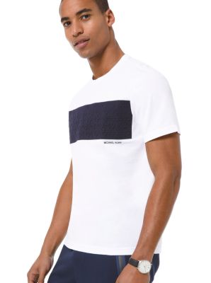 T-shirt en coton à logo texturé