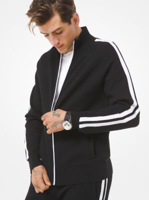 Striped Viscose Blend Track Jacket 