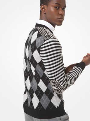 Studded Argyle Cashmere Sweater | Michael Kors
