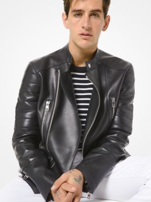 michael kors leather jacket men