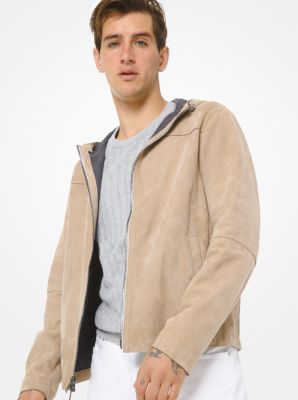 Bonded Suede Hooded Jacket Michael Kors Canada