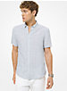 Striped Seersucker Linen Blend Short Sleeve Shirt image number 0