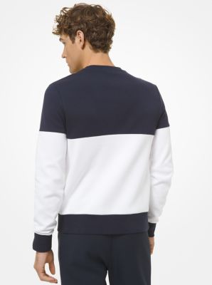 Color-Block Logo Cotton Blend Sweatshirt