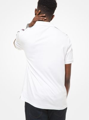 Polo en coton à bande à logo image number 1