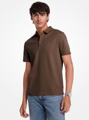 MK Poloshirt Aus Baumwolle Mit Logostickerei - Braun