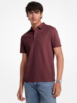 MK Poloshirt Aus Baumwolle Mit Logostickerei - Rot