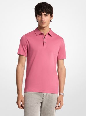 MK Poloshirt Aus Baumwolle Mit Logostickerei - Rosa