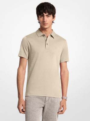 MK Poloshirt Aus Baumwolle Mit Logostickerei - Grau