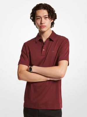Cămașă polo din bumbac cu logo brodat in MERLOT | Michael Kors