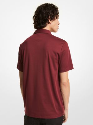 Cămașă polo din bumbac cu logo brodat in MERLOT | Michael Kors