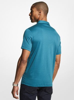 Embroidered Logo Cotton Polo Shirt in NASSAU TEAL | Michael Kors