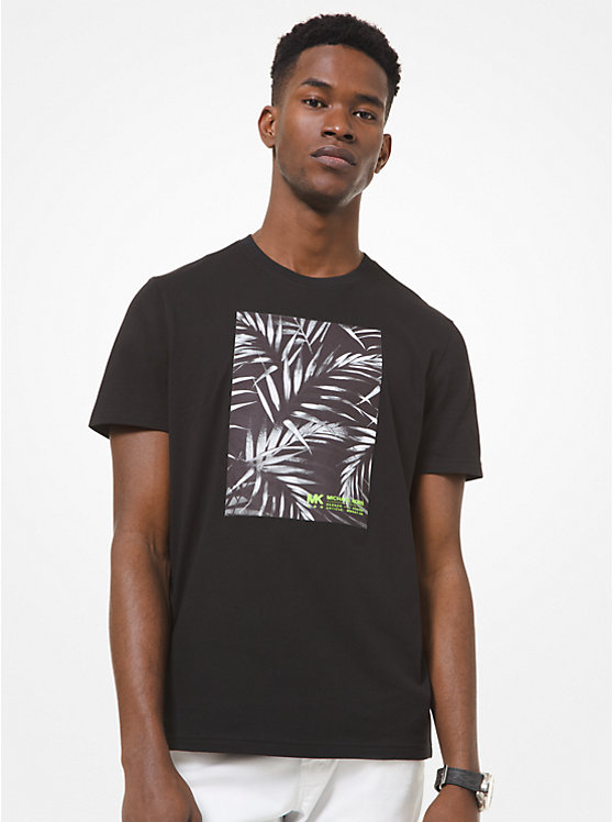 T-shirt en coton à motif de palmier image number 0