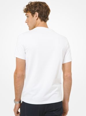 Camiseta de algodón con logotipo bordado in BLANCO | Michael Kors