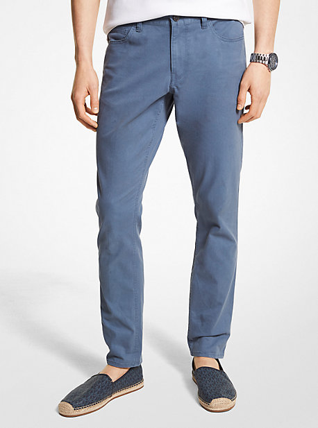 for Men Michael Kors Synthetic Trouser in Dark Blue Blue Mens Clothing Trousers Slacks and Chinos Formal trousers 
