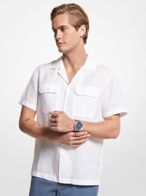 Camisa De Manga Corta De Lino | Michael Kors