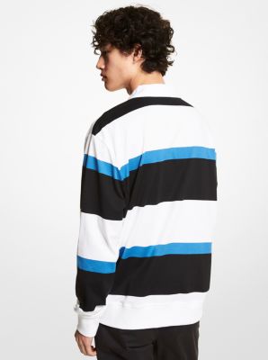 Striped Cotton Jersey Rugby Sweater in MNTN BLUE | Michael Kors