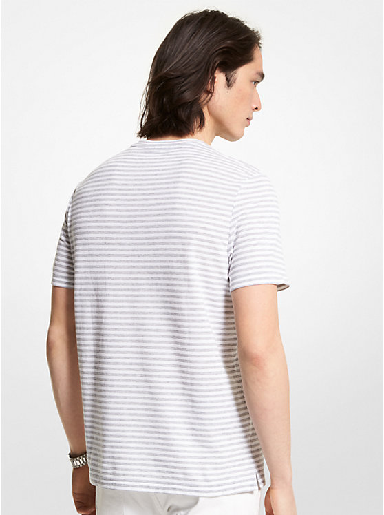 Striped Textured Cotton T-Shirt image number 1