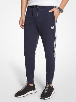 Joggers in misto cotone con fettuccia con logo image number 0